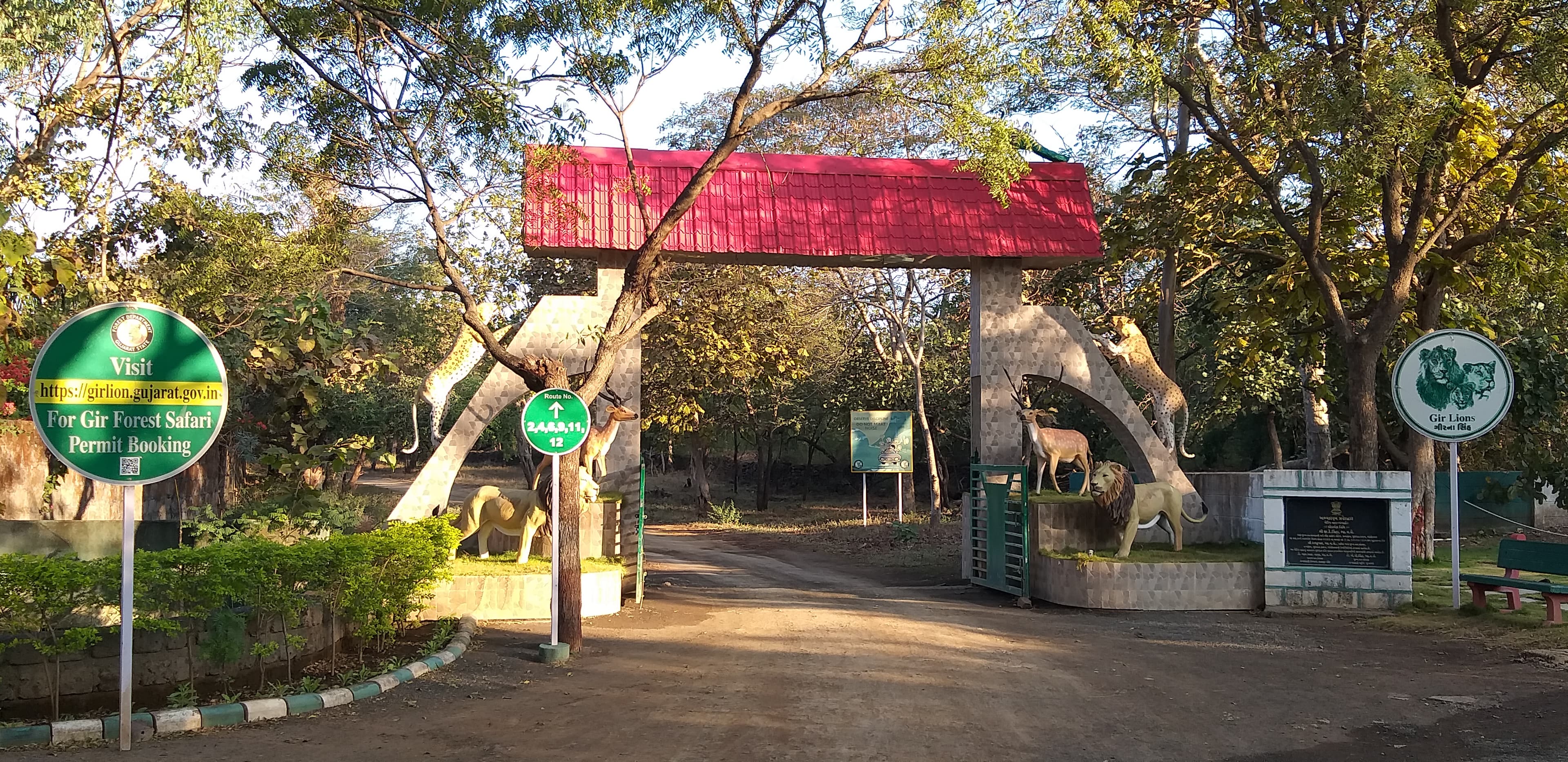 The Gir forest safari entrance gate at Sasan